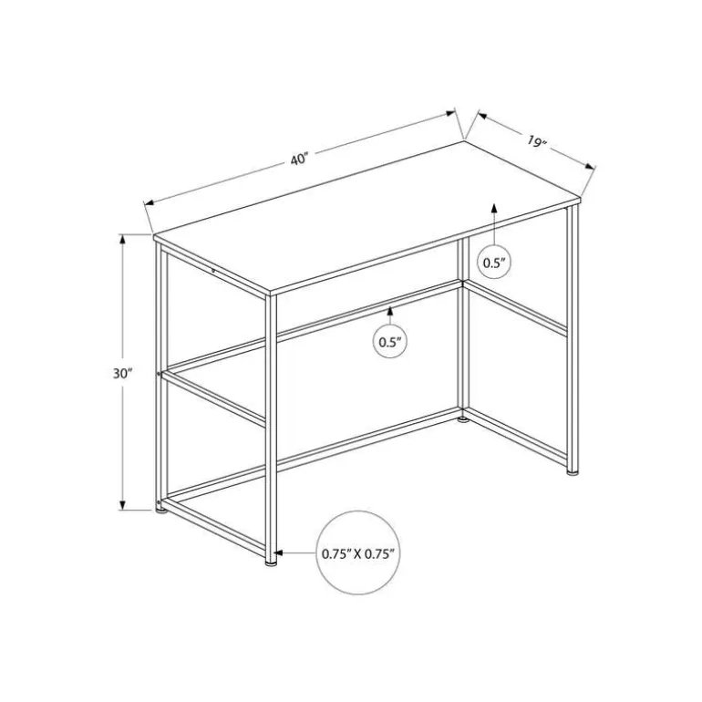 Computer desk - 40"l / black / black metal - Monarch