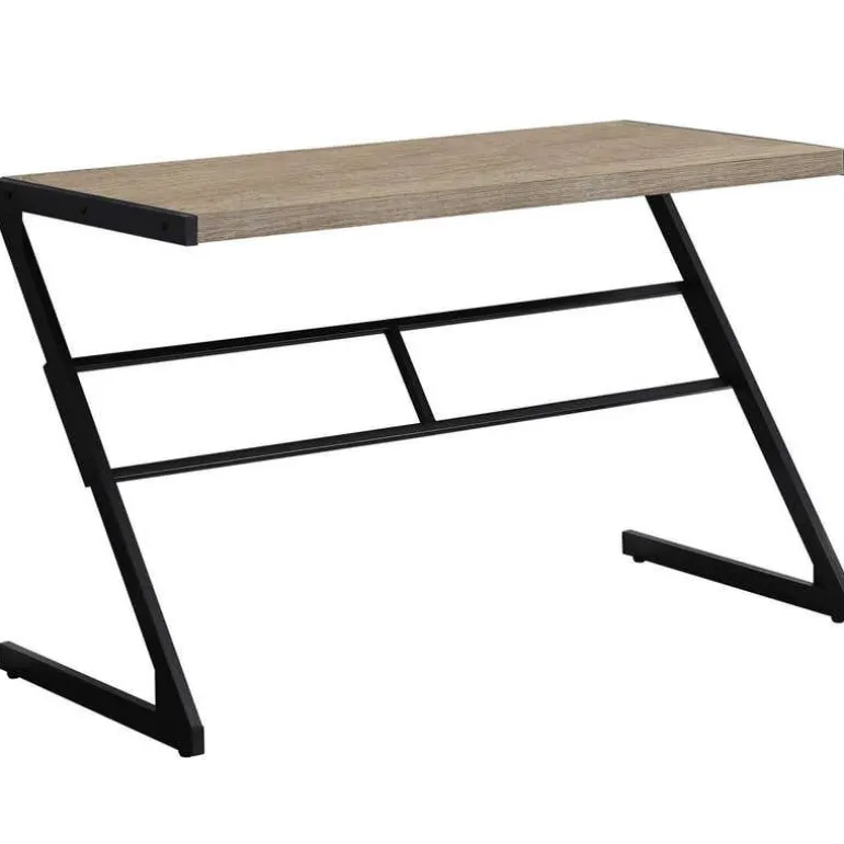 Computer desk - 48"l / dark taupe / black metal - Monarch