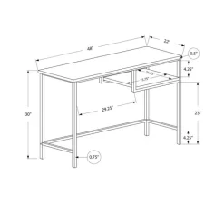 Computer desk - 48"l / dark taupe / black metal - Monarch