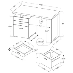 Computer desk - 48"l / grey reclaimed wood / black metal - Monarch