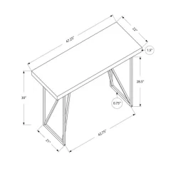 Computer desk - 48"l / white / silver metal - Monarch
