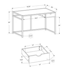 Computer desk - 42"l / white / white metal - Monarch
