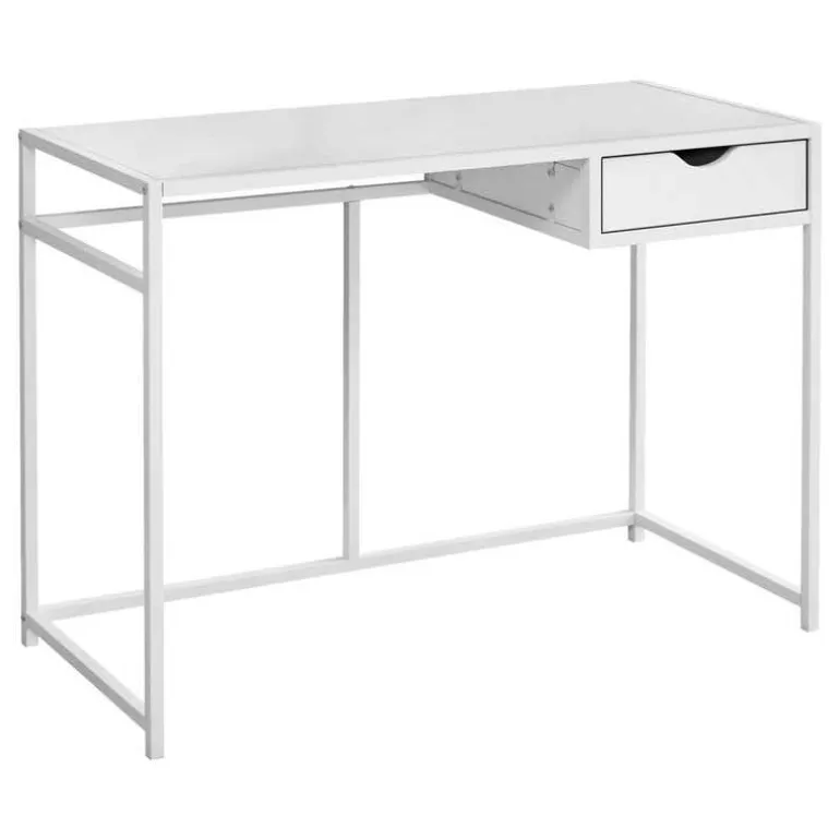 Computer desk - 42"l / white / white metal - Monarch