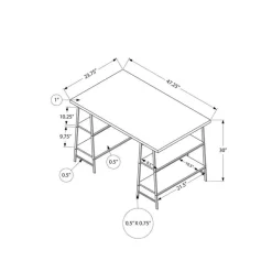 Computer desk - 48"l / white marble-look / black metal - Monarch