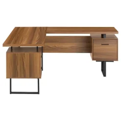 Computer desk - l-shaped / corner / 3 drawers / metal legs / reversible - 71
