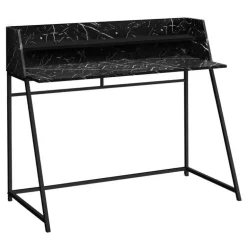 Computer desk - small hutch / 1 shelf / trapezoid-shaped legs - 48
