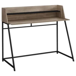 Computer desk - small hutch / 1 shelf / trapezoid-shaped legs - 48