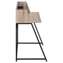 Computer desk - small hutch / 1 shelf / trapezoid-shaped legs - 48