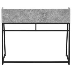 Computer desk - small hutch / 1 shelf / trapezoid-shaped legs - 48