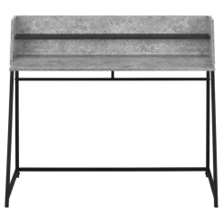 Computer desk - small hutch / 1 shelf / trapezoid-shaped legs - 48