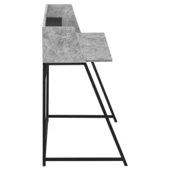 Computer desk - small hutch / 1 shelf / trapezoid-shaped legs - 48