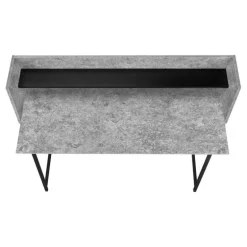 Computer desk - small hutch / 1 shelf / trapezoid-shaped legs - 48