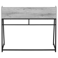 Computer desk - small hutch / 1 shelf / trapezoid-shaped legs - 48