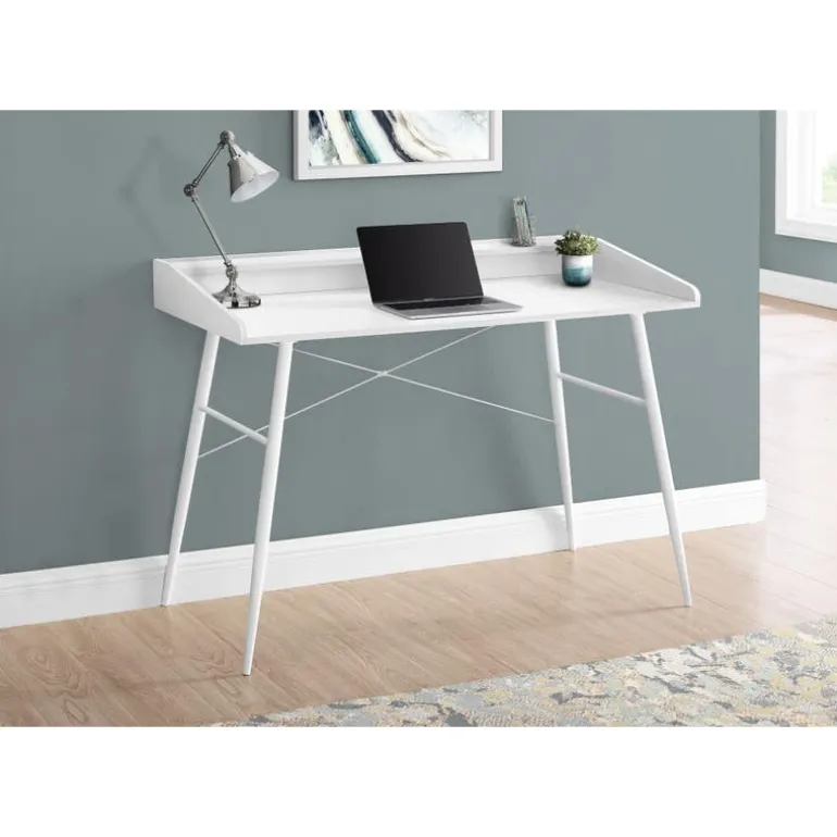 Computer desk - small hutch / 2 storage cubbies / 1 shelf - 48"l - white / wh - Monarch