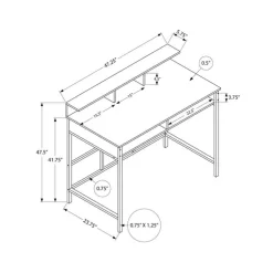 Computer desk - standing height / hutch / 2 open shelves - 48