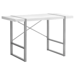 Computer desk - thick-panel desktop / inset metal legs - 48
