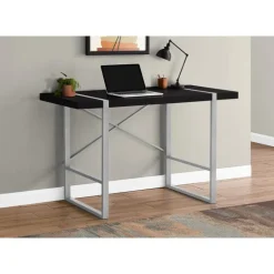Computer desk - thick-panel desktop / inset metal legs - 48