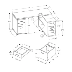 Computer desk - white left or right facing corner - Monarch