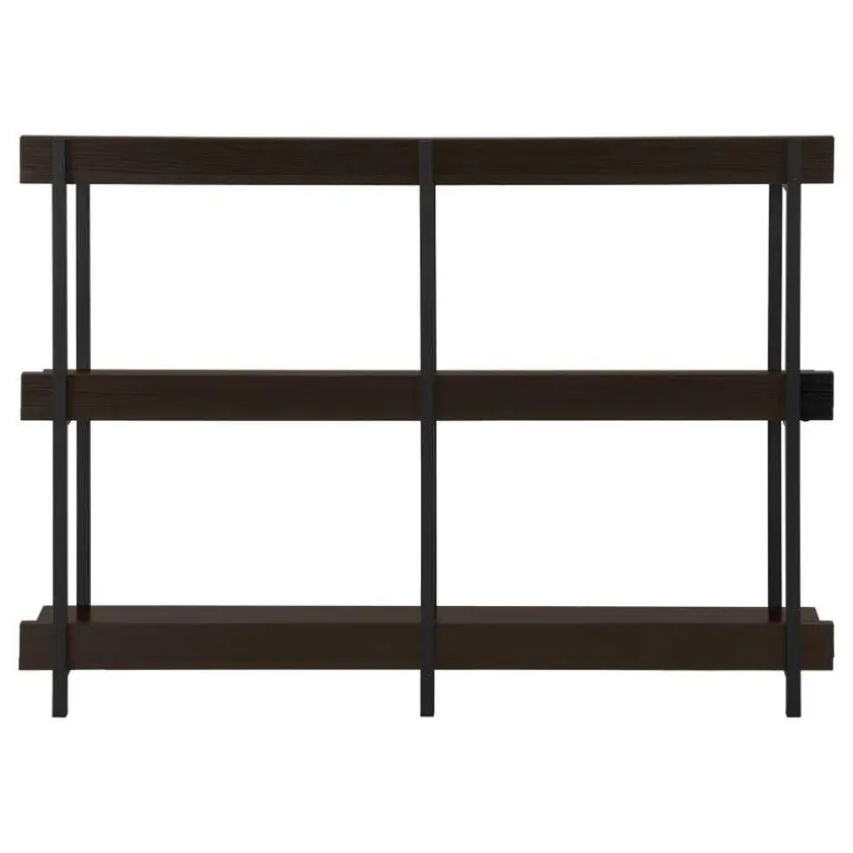 Console table - 3 tier / shelves / rectangular / metal legs - 48"l - espresso - Monarch