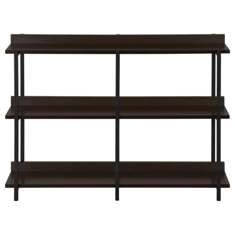 Console table - 3 tier / shelves / rectangular / metal legs - 48"l - espresso - Monarch