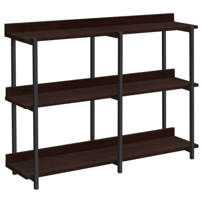 Console table - 3 tier / shelves / rectangular / metal legs - 48"l - espresso - Monarch