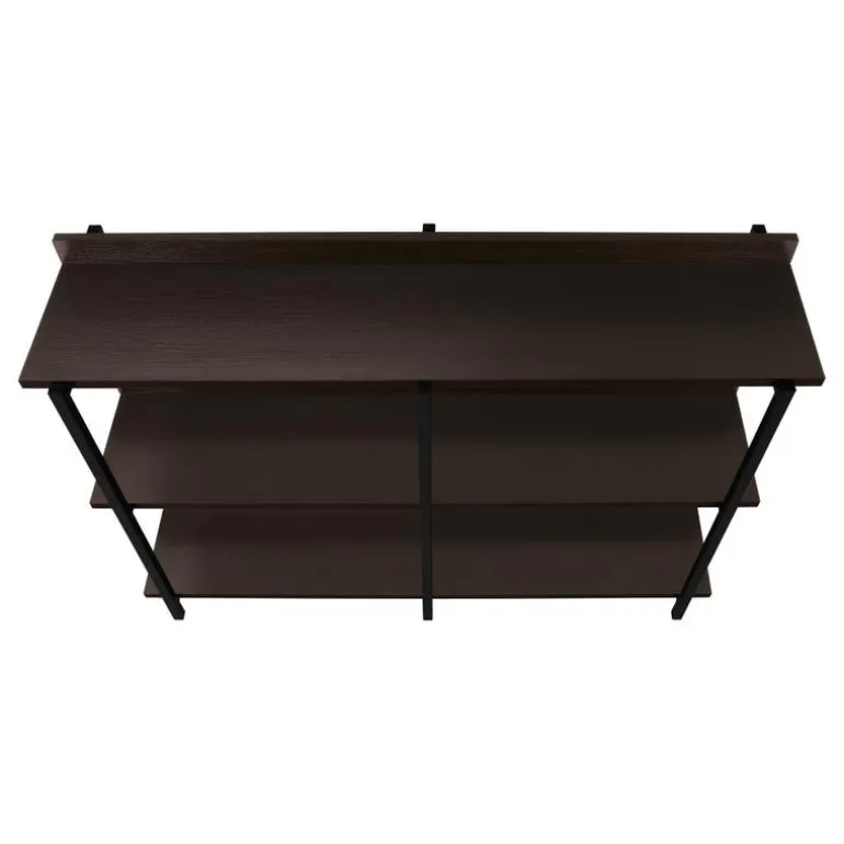 Console table - 3 tier / shelves / rectangular / metal legs - 48"l - espresso - Monarch