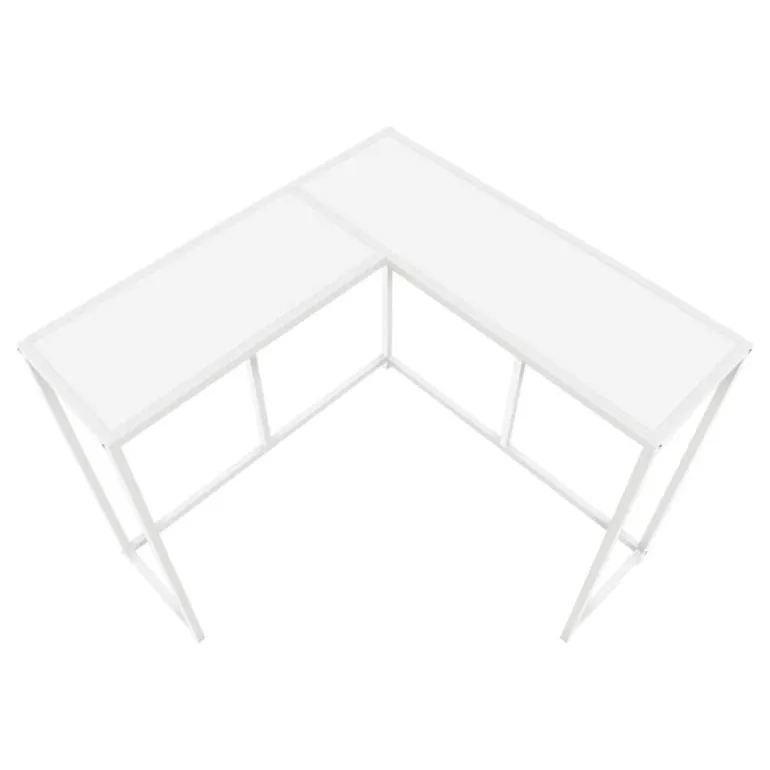 Console table - l-shaped / corner / metal frame - 36"l - white - Monarch