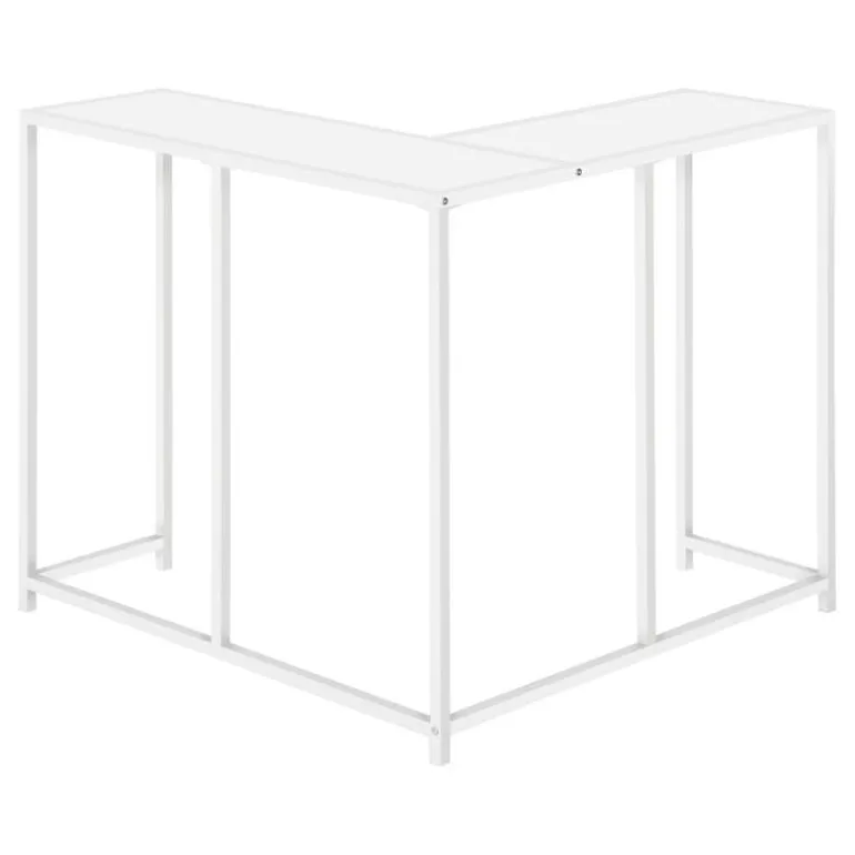 Console table - l-shaped / corner / metal frame - 36"l - white - Monarch