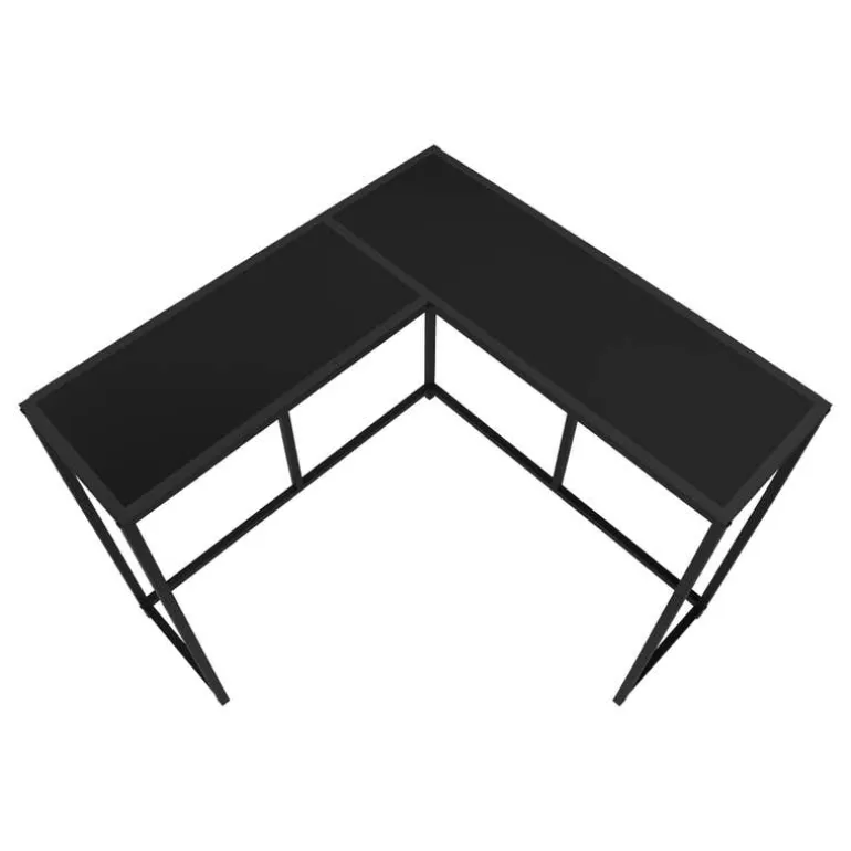 Console table - l-shaped / corner / metal frame - 36"l - black - Monarch