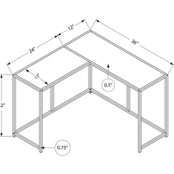 Console table - l-shaped / corner / metal frame - 36