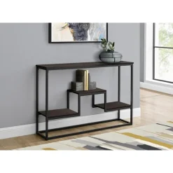 Console table - multi-tier / 3 shelves / rectangular - 48"l - espresso / blac - Monarch