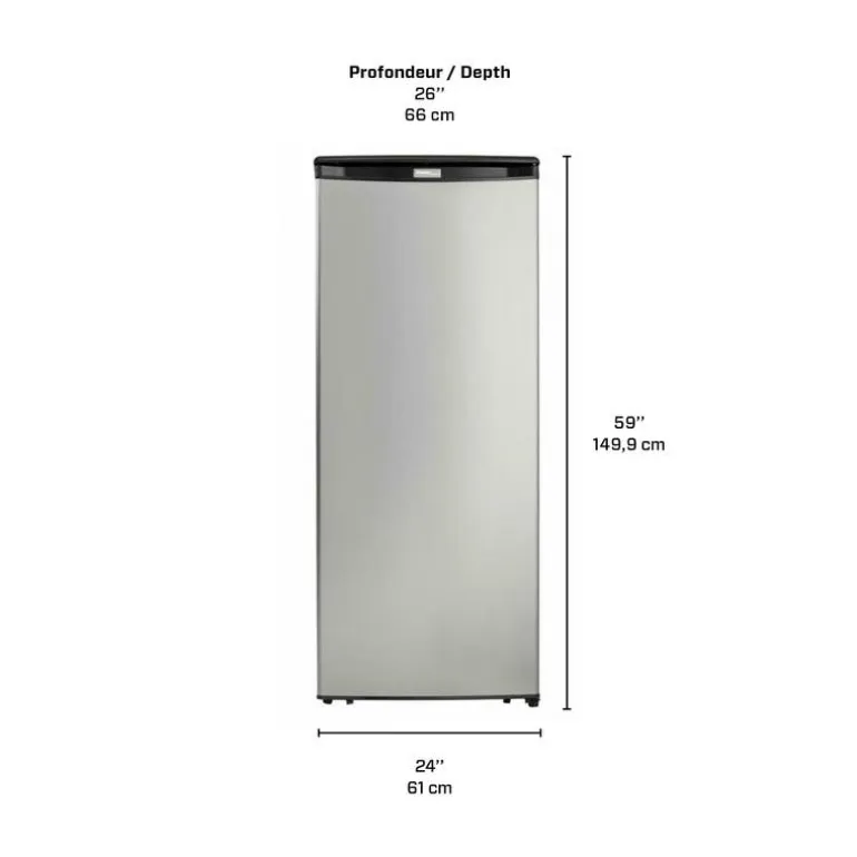 DANBY 8,5 Cu Ft Freezer Stainless, Vertical, 24" - DUFM085A4BSL