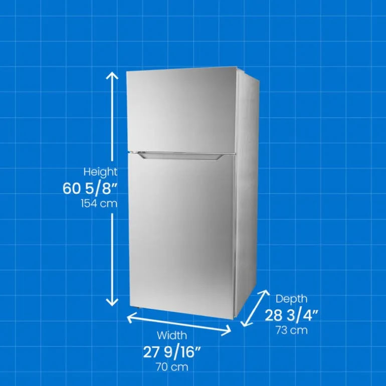 DANBY 28 in 14,2 Cu ft Refrigerator Stainless Top Freezer - DFF142E1SSDB