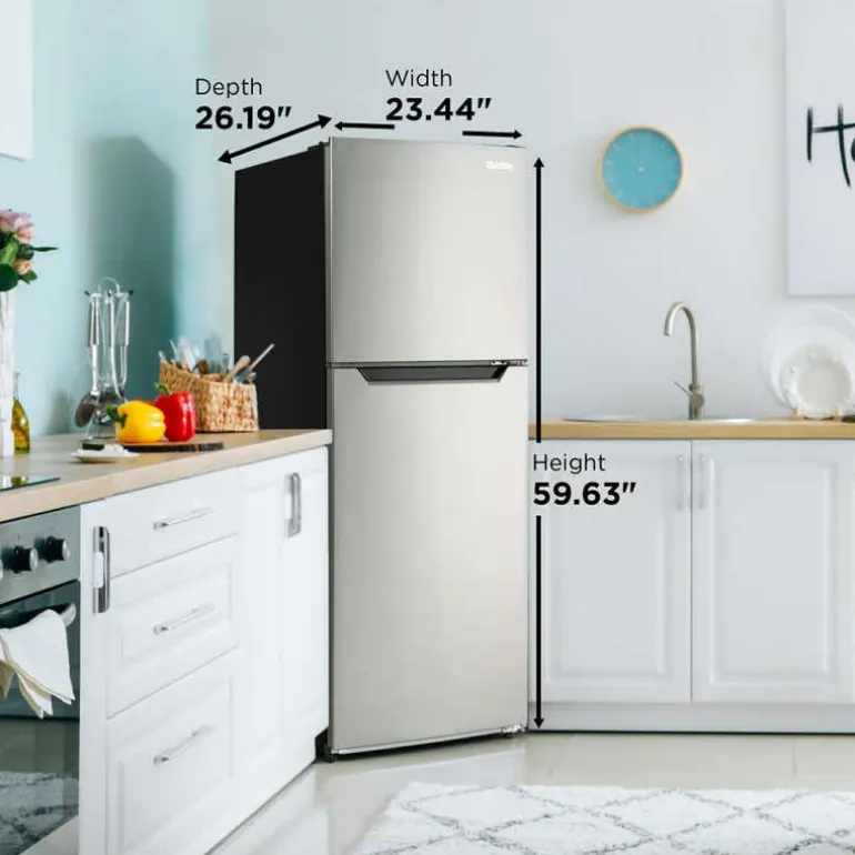 DANBY 24 In 10,1 Cu Ft Refrigerator Stainless Top Freezer - DFF101B1BSLDB