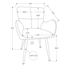 Dining Chairs (Set of 2) Black Leather-Look 33” Height - Monarch