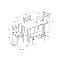 Dining set - 5pcs set / white top / white metal
