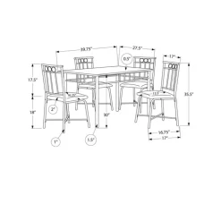 Dining set - 5pcs set / white marble top / black metal