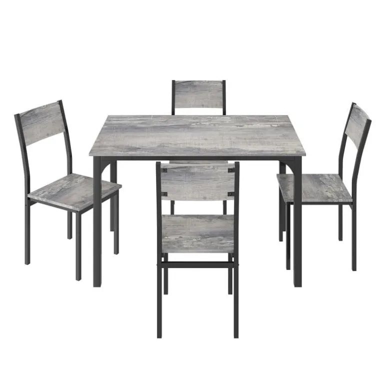 Dining Table Set with 4 Chairs - 43.3" × 27.5"