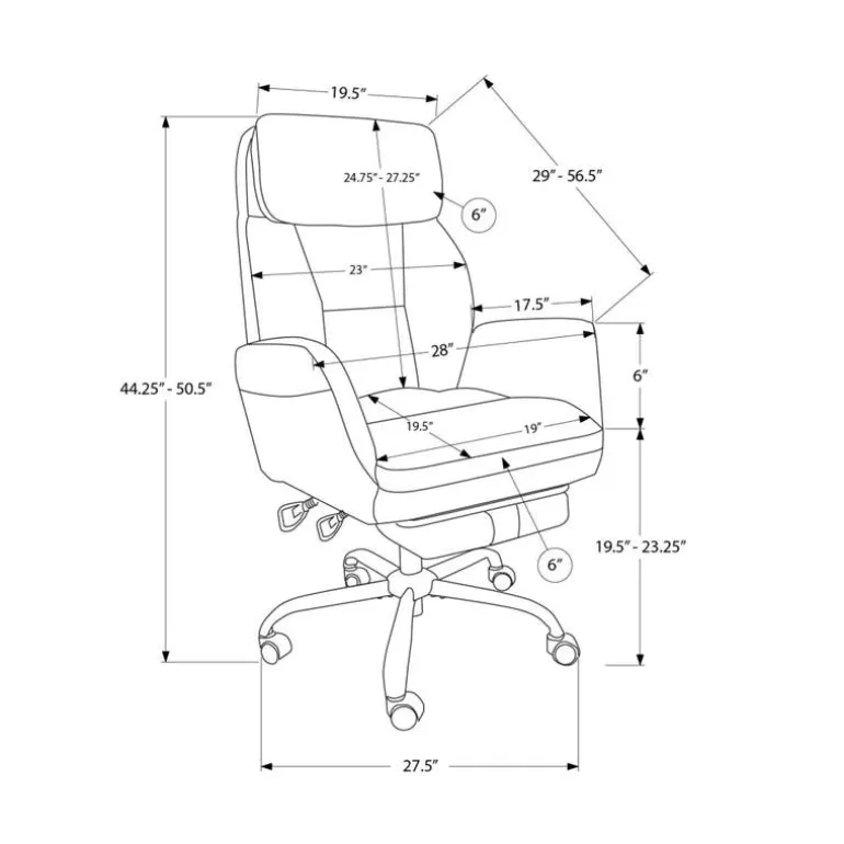 Ergonomic Office Chair in Black Fabric - Monarch