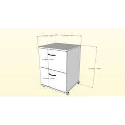 Essentials Rolling Filing Cabinet, 2-Drawer, Black - Nexera