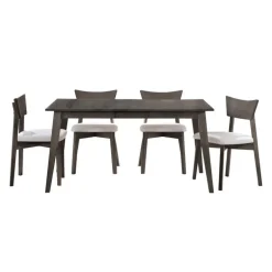 Extendable Rectangular Dining Table (54" to 70") with 4 Chairs - Slate