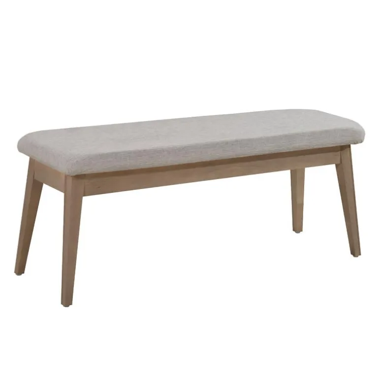 Extendable Rectangular Dining Table (48" to 60") with 4 Chairs and Bench - Grey