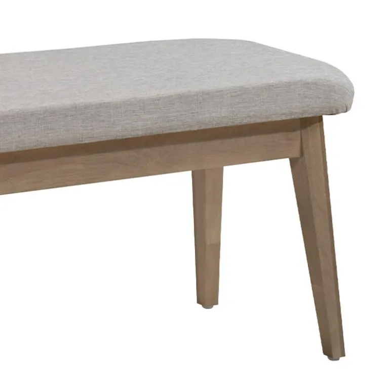 Extendable Rectangular Dining Table (48" to 60") with 4 Chairs and Bench - Grey