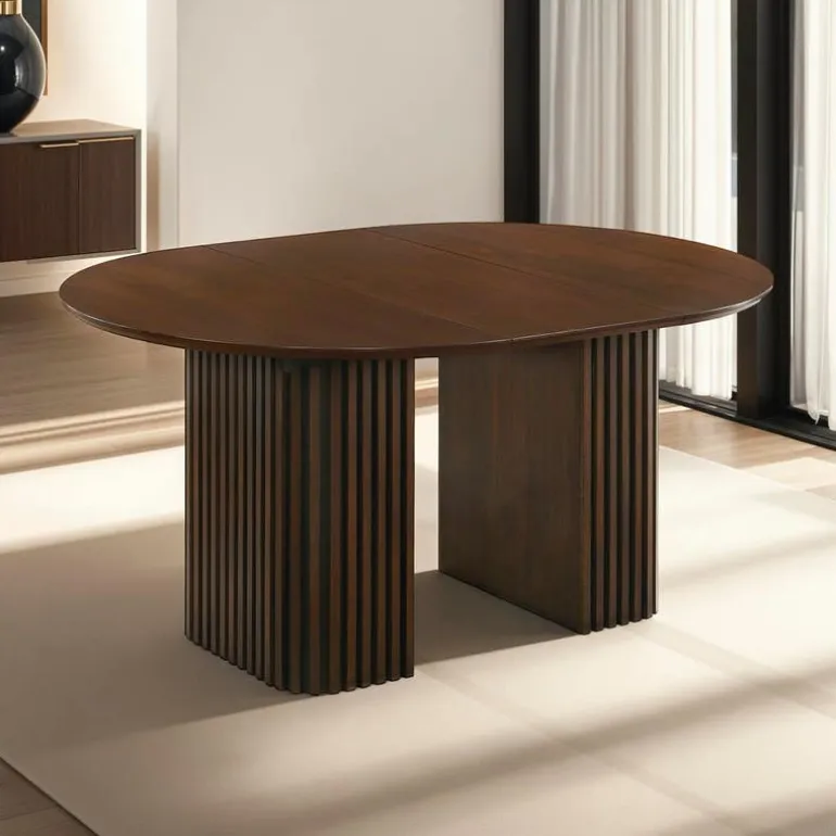 Extendable Round Pedestal Dining Table (48 to 83")