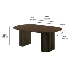 Extendable Round Pedestal Dining Table (48 to 83") with 4 Chairs