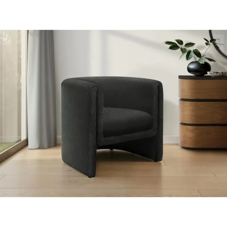 Fabric Accent Chair - Black