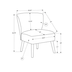 Fabric Accent Chair - Light Grey