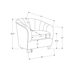 Fabric Accent Chair - Silver