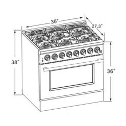 FORNO 36'' Dual Fuel Range Stainless 36