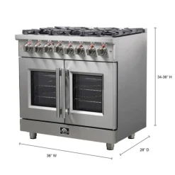 FORNO 36 In Gas Range Stainless 36